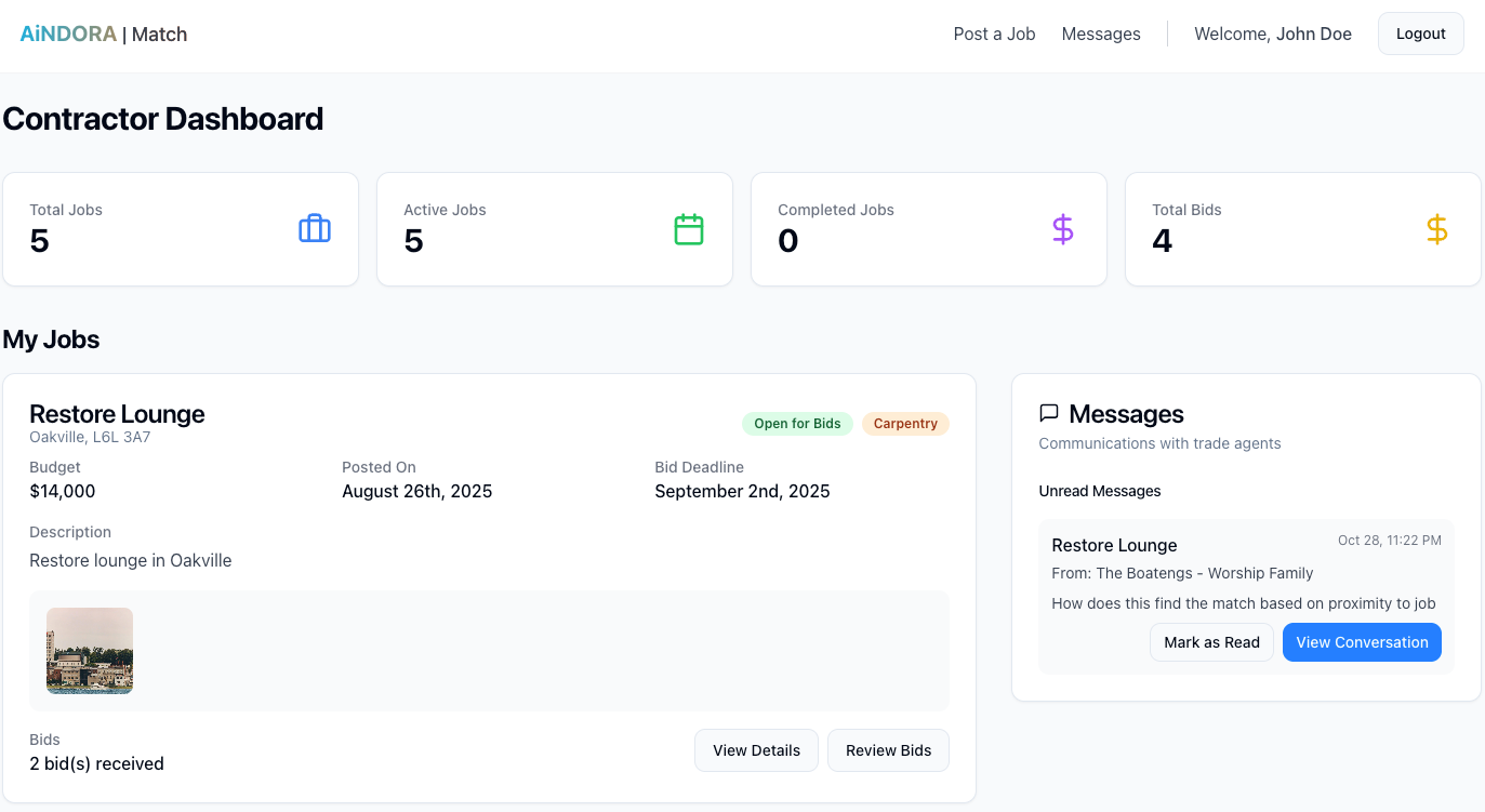 Match Dashboard Preview