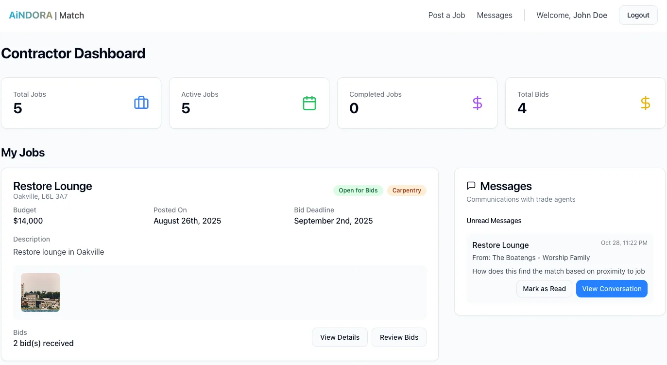 Match Dashboard Preview